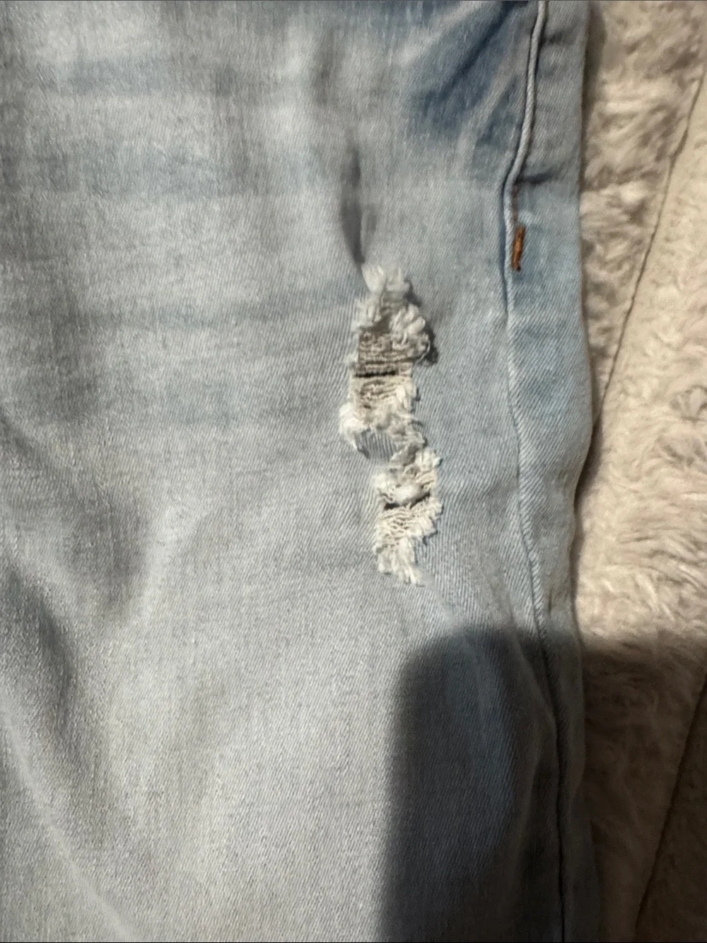 Ring of Fire Light Blue Distressed Kids Denim Shorts